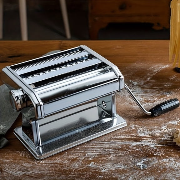 Classic Manual Pasta Maker - 150mm Stainless Steel Pasta Roller & Spiralizer for Home Chefs, Durable Kitchen Gadget