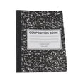 thumbnail image 1 of Classic Marble Composition Book, American Style Wide Ruled Sewn Binding Notebook, Black and White Snowflake Pattern Journal for Notes B#076 Black, 1 of 4