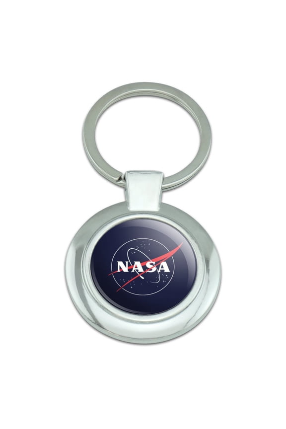 Classic Meatball Logo Keychain Classy Round Chrome Plated Metal