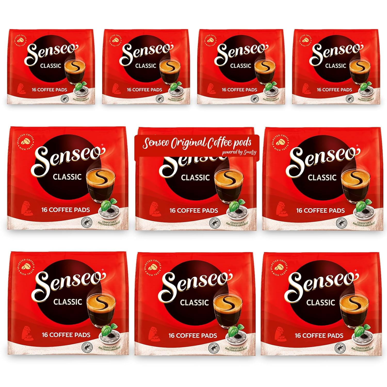 Classic Medium Roast Coffee Pods, Single Serve Pods Bulk Pack for