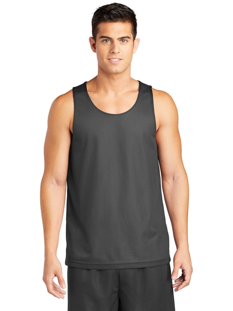 Classic Men Mesh Reversible Tank Color Iron Grey/White Size 2X