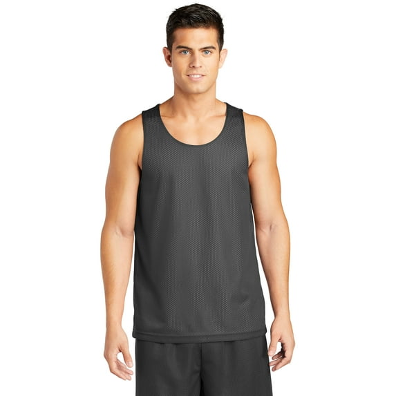 Classic Men Mesh Reversible Tank Color Iron Grey/White Size Small