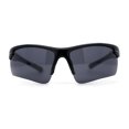 thumbnail image 1 of Classic Mens Baseball Half Rim Wrap Around Plastic Sunglasses Black Red, 1 of 4