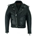 thumbnail image 1 of Classic Mens Biker Police Motorcycle Naked Cowhide Leather Jacket with Pockets Heavy Duty Black, 1 of 7