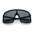 thumbnail image 1 of Classic Mens Oversized Shield Wrap Around MTB Sport Plastic Sunglasses Shiny Black - Black, 1 of 8