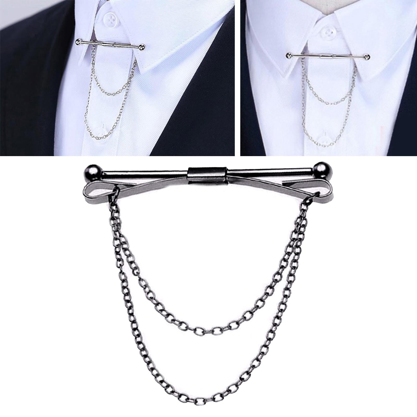 Classic Mens Shirt Collar Bar Pin with Chain for Business Gifts Walmart