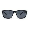 thumbnail image 1 of Classic Mens Sport Horn Rim Plastic Rectangular Sunglasses Shiny Black - Black, 1 of 4