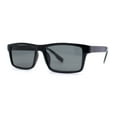 thumbnail image 1 of Classic Mens Tempered Glass Lens Narrow Rectangle Plastic Sunglasses Black, 1 of 4
