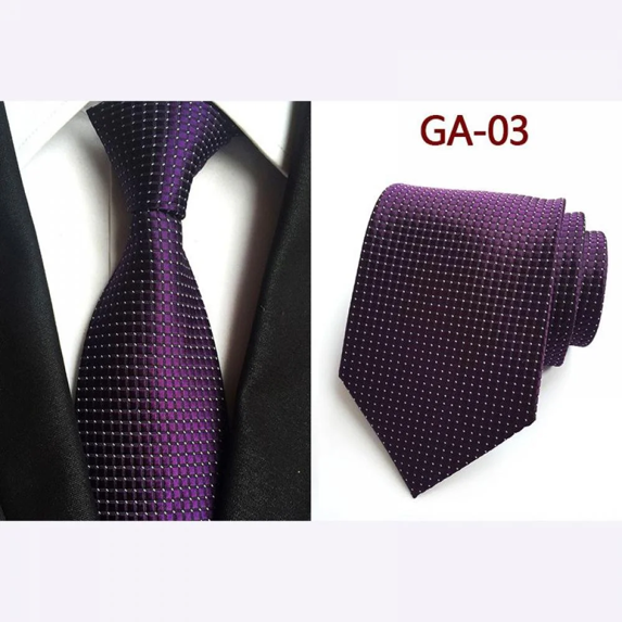 Classic Mens Ties Silk Necktie Pocket Square Cufflinks Set Woven Designer Wedding Business Puple