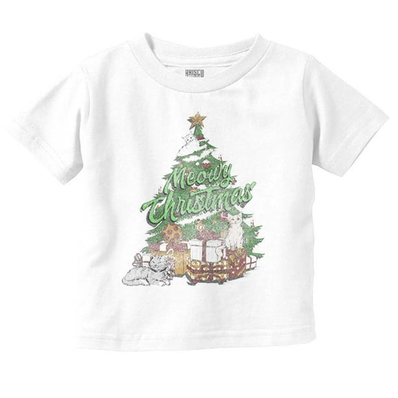 Classic Meowy Christmas Tree Kittens Toddler Baby Graphic T Shirt Brisco Brands 6M