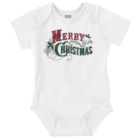Classic Merry Christmas Mistletoe Baby Romper Boys or Girls Brisco Brands 6M
