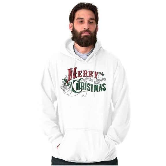 Classic Merry Christmas Mistletoe Hoodie Sweatshirt Women Men Brisco Brands L