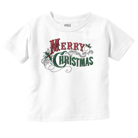 Classic Merry Christmas Mistletoe Toddler Baby Graphic T Shirt Brisco Brands 6M