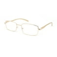 thumbnail image 1 of Classic Metal Rim and Arm Narrow Rectangle Reading Glasses Gold +3.0, 1 of 4