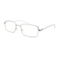 thumbnail image 1 of Classic Metal Rim and Arm Narrow Rectangle Reading Glasses Silver +3.0, 1 of 4