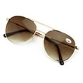 thumbnail image 1 of Classic Metal Tear Drop Reading Sunglasses - Outdoor Unisex Tinted Readers Gold Brown +3.00, 1 of 5