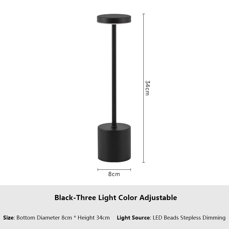 Classic Metal Touch Sensor LED Table Lamp Rechargeable Desk Lamp 3 ...