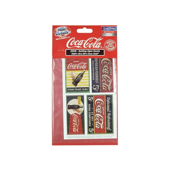 1940's Thru 1960's "Coca-Cola" Building Signs Decals for 1 87 (HO) Scale Models by Classic Metal Works