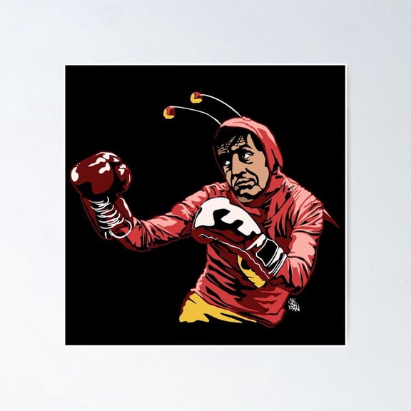 Classic Mexican Comedy Superhero El Chapulin Colorado Grasshopper Red Shield Art, Unframed Poster