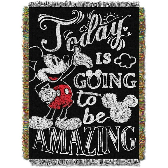 Classic Mickey Amazing Day Woven Tapestry Throw Blanket
