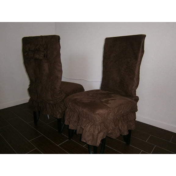 Classic Micro Suede Shortly Style Chair Cover, Dining Chair Protector