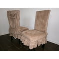 thumbnail image 1 of Classic Micro Suede  Shortly with Double Ruffle Skirt Style Chair Cover, Dining Chair Protector Peat, 1 of 3