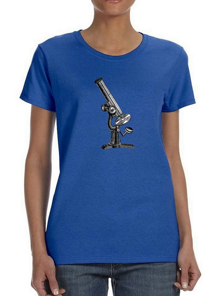 Classic Microscope Design Women Royal Blue T-Shirt, Female Large ...