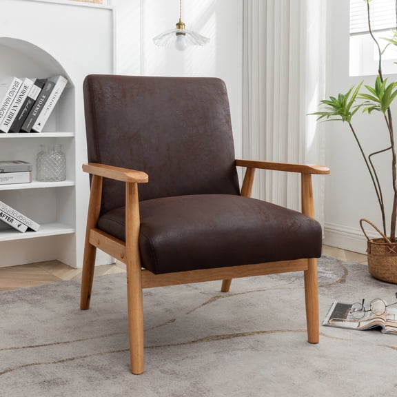 Classic Mid Century Modern Arm Chair Dark Brown