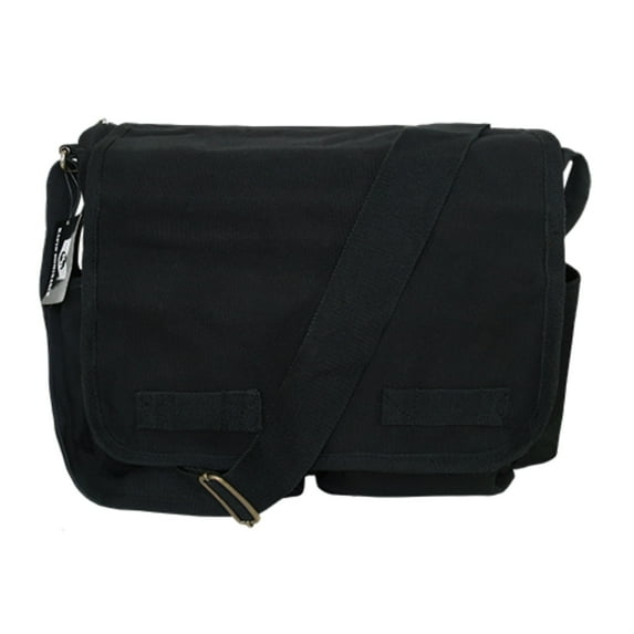 Classic Military Messenger Bags, Black (pack of 2)