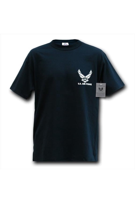 Classic Military T-Shirt, Air Force Wing, Navy, Medium