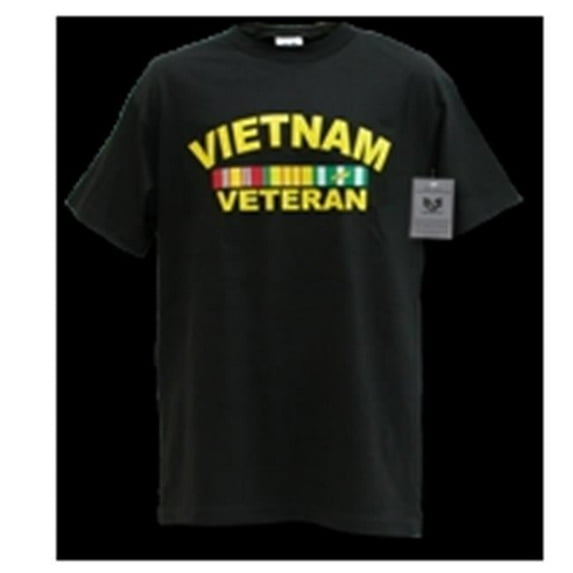 Classic Military T-Shirt, Vietnam Vet, Black, Small