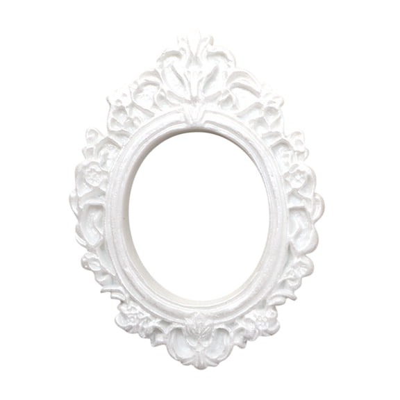 Classic Mini Picture Vintage Frames Tiny Antique Photo Baroque Ornate Resin Oval Frame Tabletop Display Home Wedding Graduation Photos