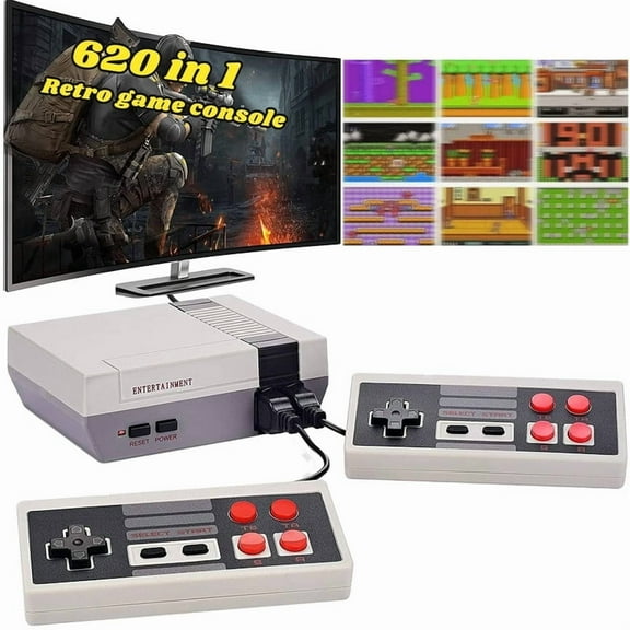 Classic Mini Retro Controllers Built in 620 Different Classic Plays and Dual Remote Controllers,AV Output Video TV System