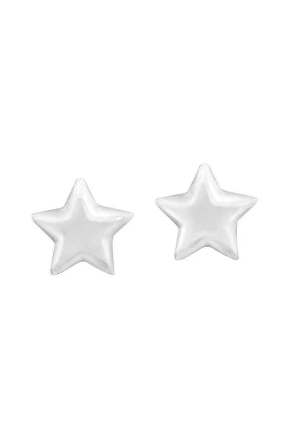 Classic Mini Star Disc Dot .925 Celestial Everyday Sterling Silver Stud Earrings