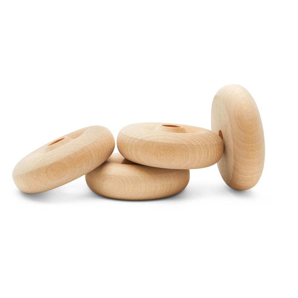 Classic Mini Wooden Wheels, Great for Crafts Too, 2 Inch Diameter, 5/8 Inch Thick, 3/8 Inch Hole