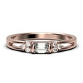 thumbnail image 1 of Classic Minimalist 1.00 Carat Baguette Cut Diamond Moissanite Engagement Ring, Split shank Wedding Ring in 10k Solid Rose Gold, Gift For Her, Promise Ring, Anniversary Ring, 1 of 3