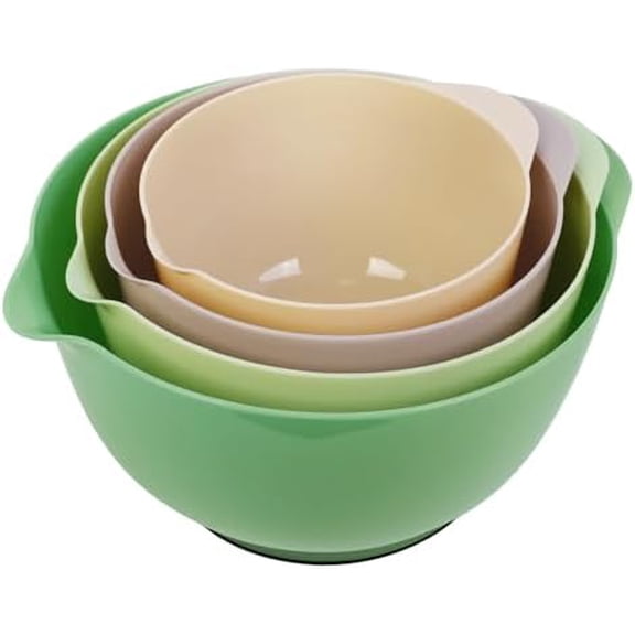 Classic Mixing Bowl Set, BPA Free Plastic, Microwave and Dishwasher Safe, 4.5 quarts (Sage)