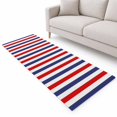 Classic Modern Runner Rug 2'x6', Striped Red Blue White Soft Mat Non ...