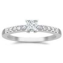 Classic Moissanite Diamond Engagement Ring 1.25 Carat With 18K White Gold Plating, Promise Ring, Anniversary Ring