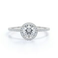 thumbnail image 1 of Classic Moissanite Ring 1.45 carat Round cut Halo Engagement Ring 18K Yellow Gold (Plating Over Silver)Ring Size - 5.5 US, 1 of 2