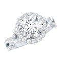 thumbnail image 1 of Rosec Jewels Certified Moissanite Engagement Ring 2 Carat - Crossover Ring for Women - D-VS1 Quality, 14K White Gold, US 5.50, 1 of 9