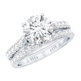 thumbnail image 1 of Rosec Jewels Moissanite Wedding Ring Set - 2 Carat Engagement Ring with Wedding Band - D-VS1 Quality Certified, 10K White Gold, US 7.50, 1 of 9