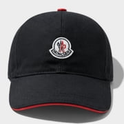 Classic Moncler Black & Red Adjustable Baseball Cap Luxury Casual Designer Hat