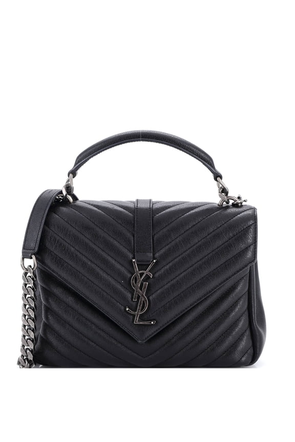 Pre-Owned Classic Monogram College Bag Matelasse Chevron Leather Medium By Rebag