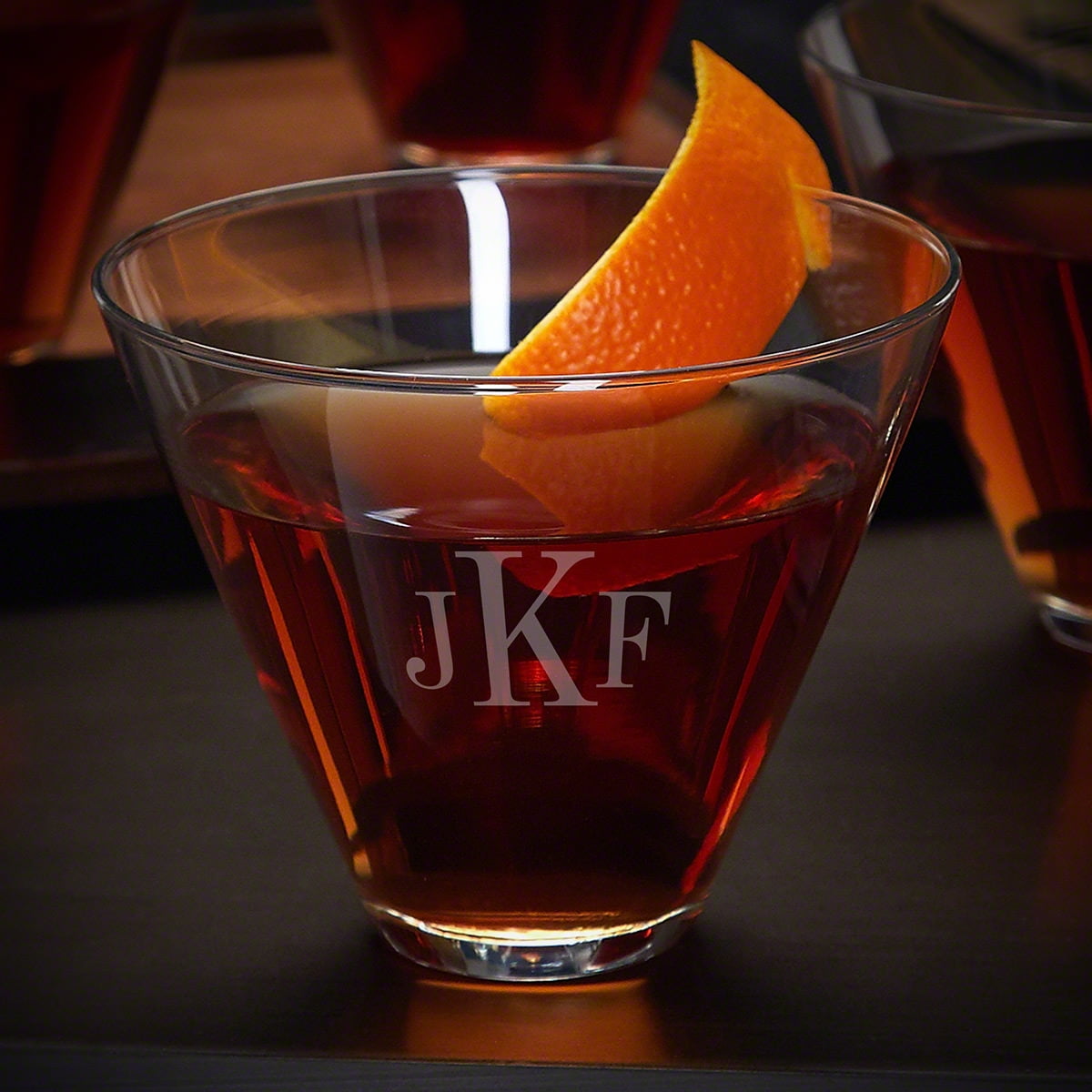 Classic Monogram Engraved Stemless Martini Glass
