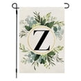 thumbnail image 1 of Classic Monogram Letter Garden Flag, 26 Letters+green Plant Printing Flag, Double Sided Family Last Name Initial Yard Flags - Weather Proof - Personalized Welcome Home Decor, 1 of 7