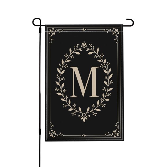 Classic Monogram Letter M Garden Flag For Yard 12x18 in
