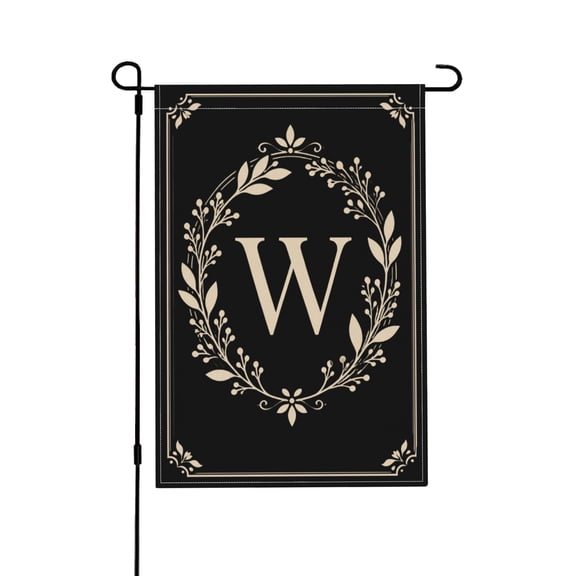 Classic Monogram Letter W Garden Flag For Yard 12x18 in