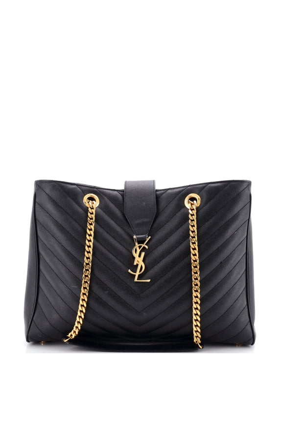Pre-Owned Classic Monogram Shopper Matelasse Chevron Leather Large By Rebag