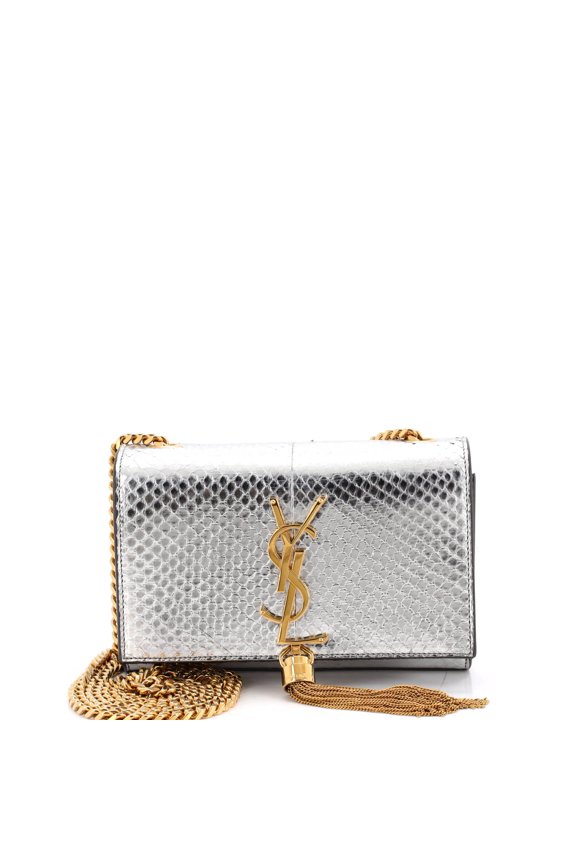 Pre-Owned Classic Monogram Tassel Crossbody Bag Python Embossed Leather Small By Rebag